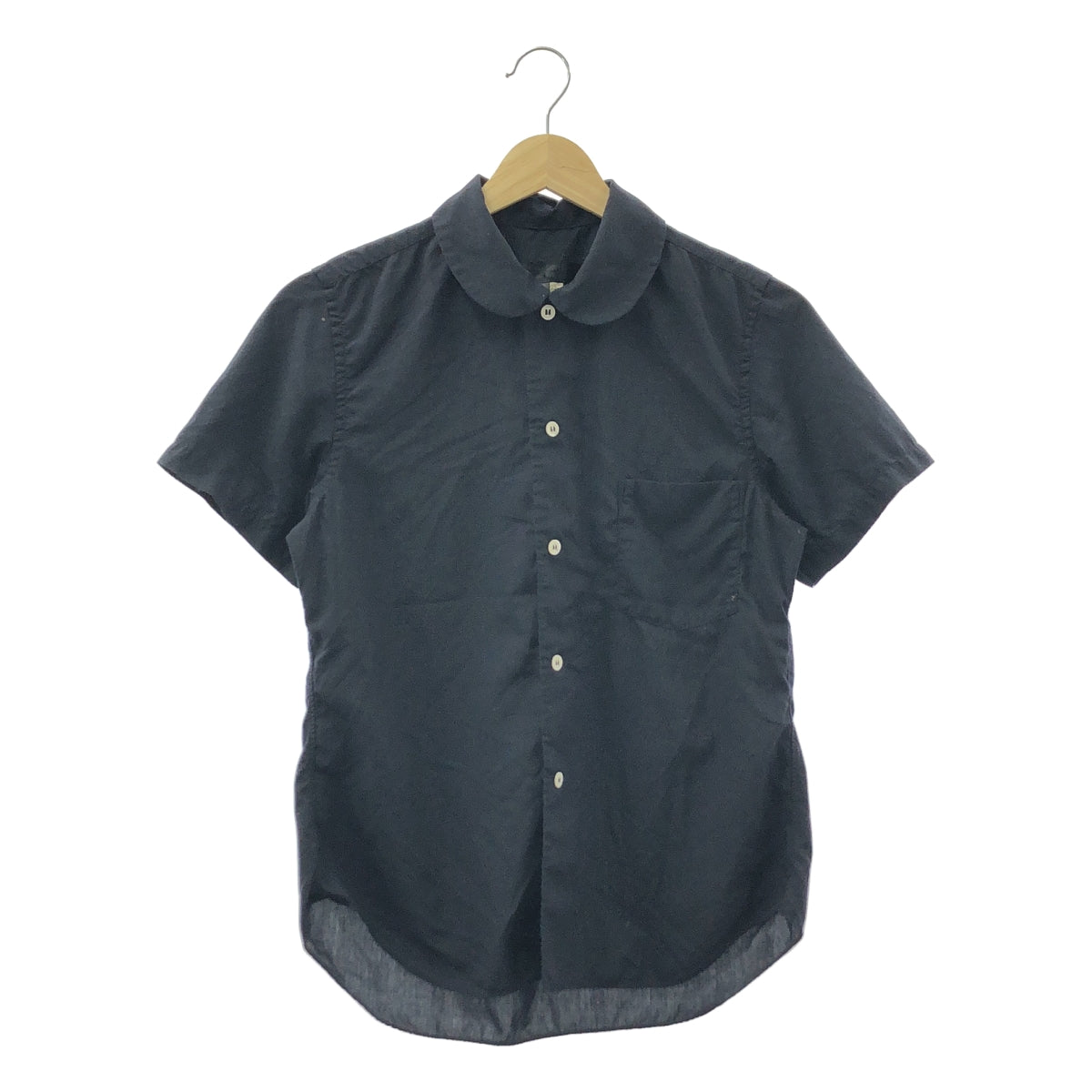 COMME des GARCONS | AD2019 | 圓領聚酯襯衫，短袖 | XS 碼 | 海軍藍 | 女款