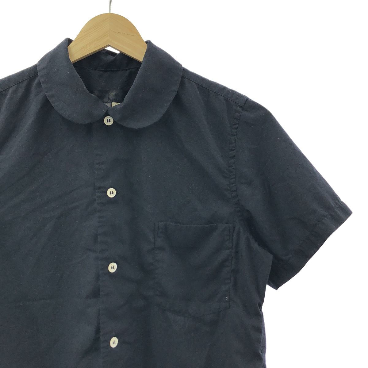 COMME des GARCONS | AD2019 | 圓領聚酯襯衫，短袖 | XS 碼 | 海軍藍 | 女款