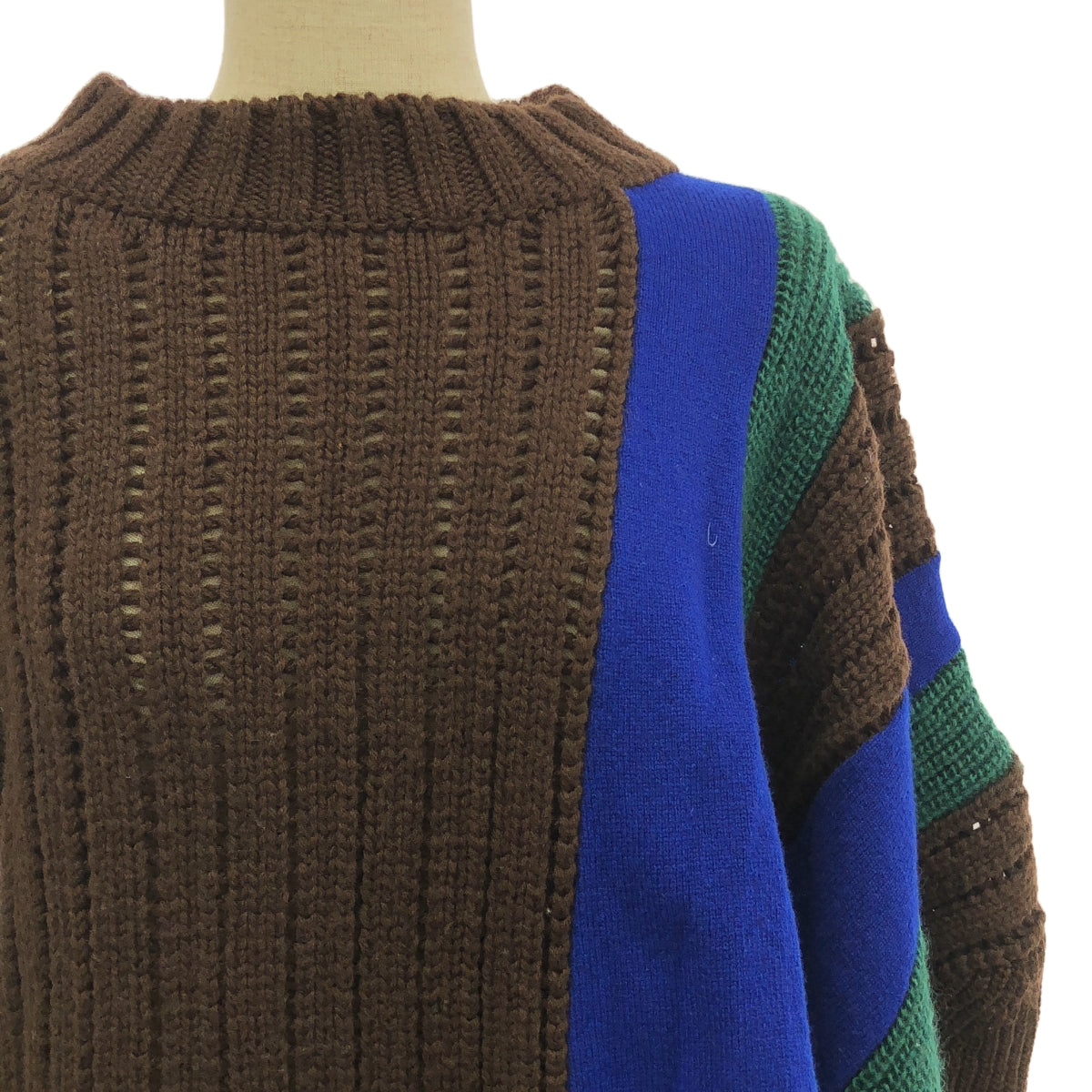 sacai / 사카이 | 울 비대칭 로게이지 니트 풀오버 | 1 | 멀티 컬러 | 여성