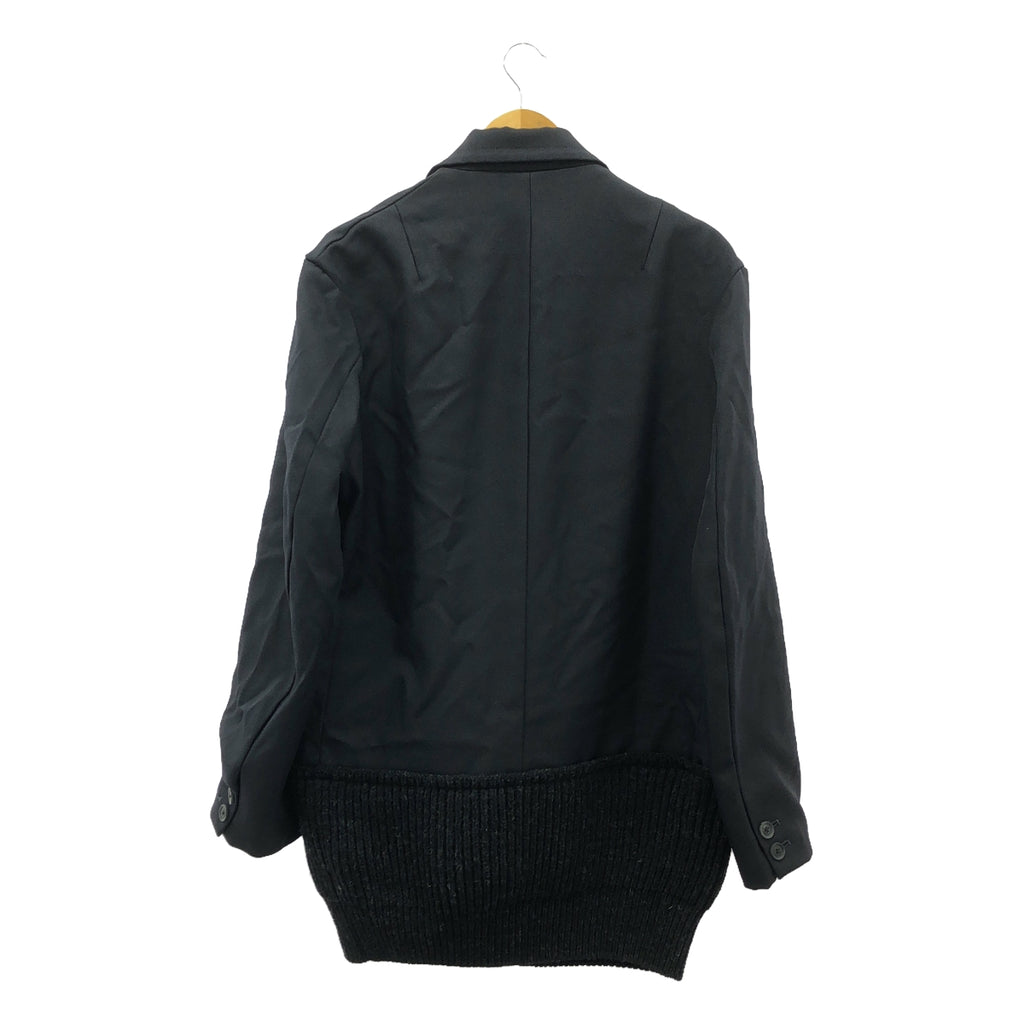 【美品】  kolor / カラー | ドッキング ニット 切替 シングルブレスト PE ヘヴィツイル JACKET | 1 | ネイビー / ブラック | メンズ
