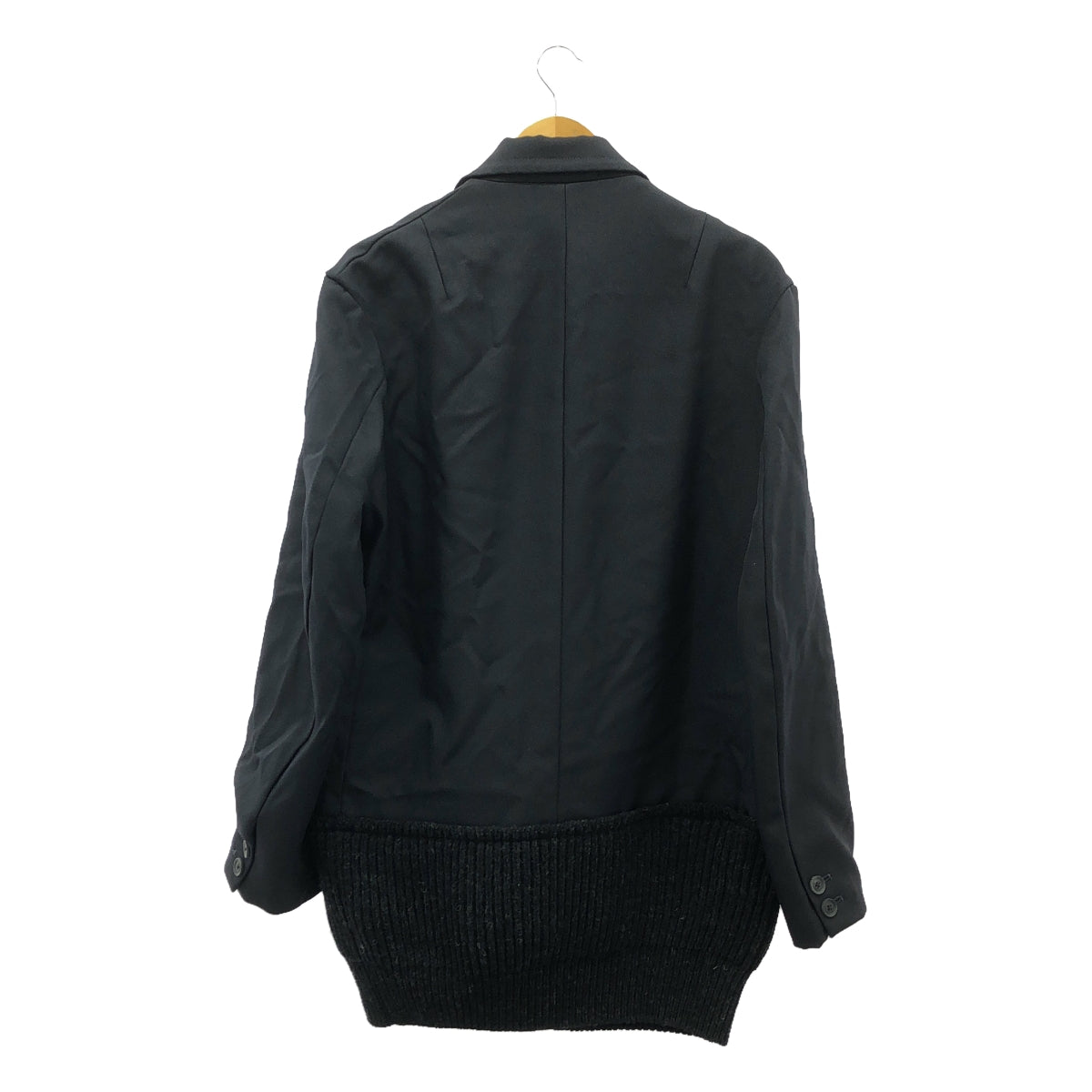 【美品】  kolor / カラー | ドッキング ニット 切替 シングルブレスト PE ヘヴィツイル JACKET | 1 | ネイビー / ブラック | メンズ