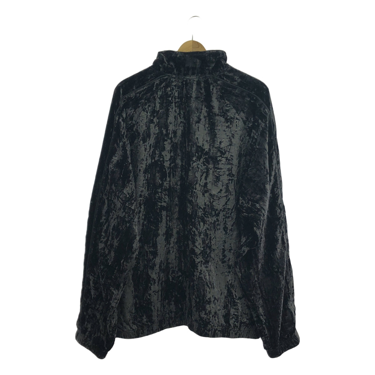 [狀況良好] SUPREME | 2023秋冬 |壓碎天鵝絨運動夾克 |加大尺碼 |黑色 |男士