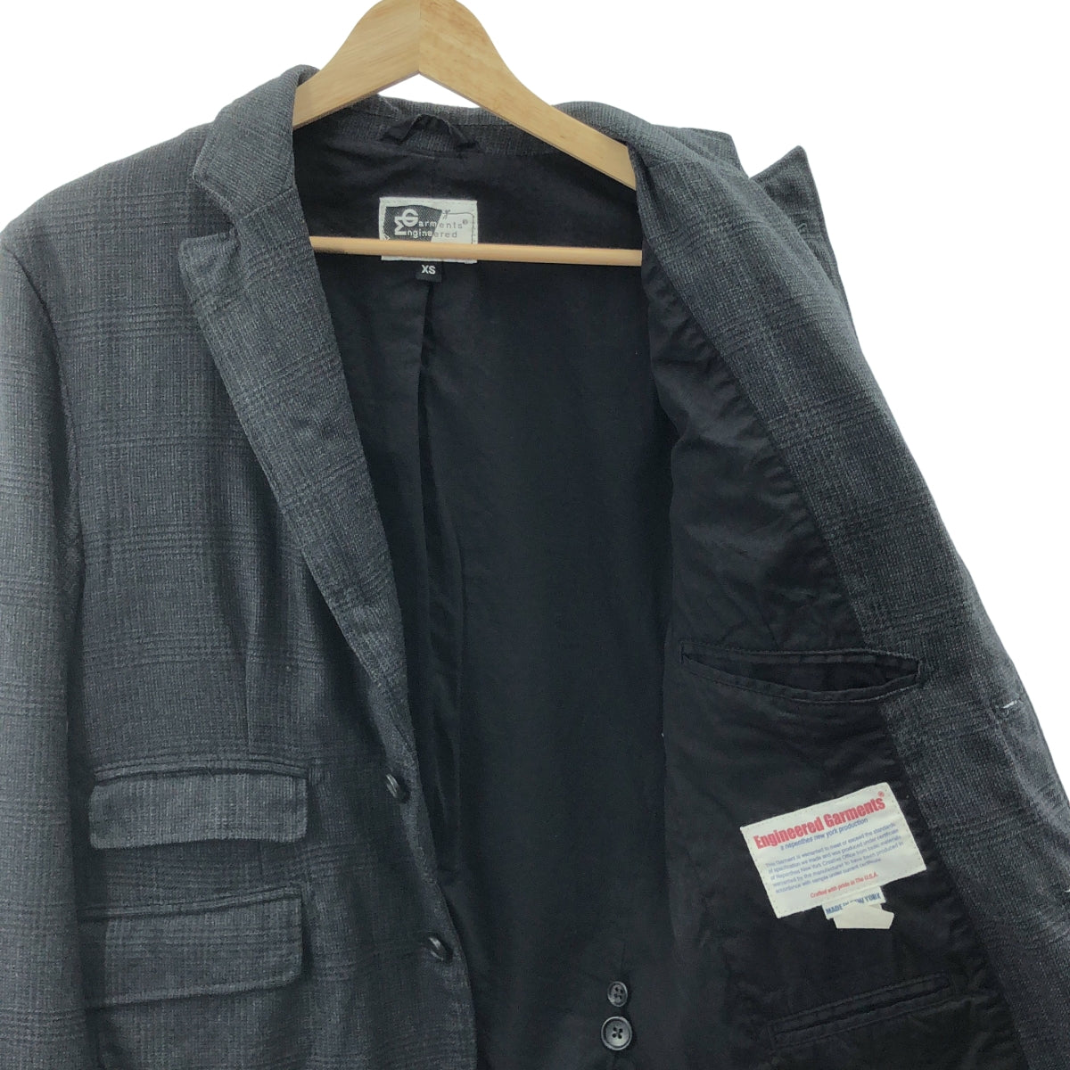 Engineered Garments | 全印花單排扣外套 | 全襯裡 | XS | 深灰色 | 男款