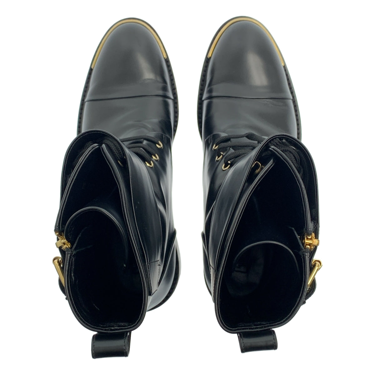 Louis Vuitton / 루이비통 | 가죽 사이드 Zip 레이스 업 부츠 | 37 |