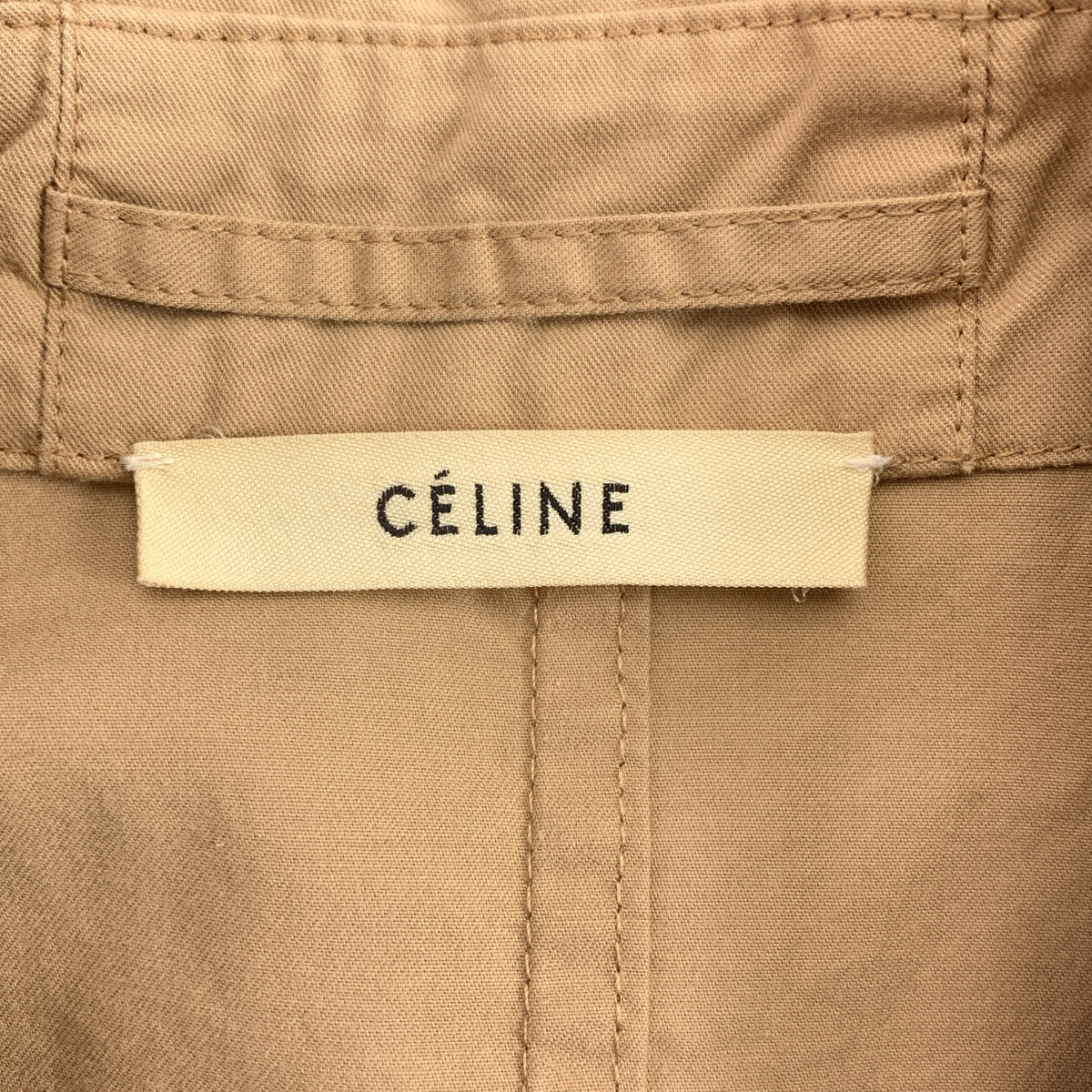 CELINE / セリーヌ | フィービー期 ロゴボタン ベルテッド ダブル コート | 36 | ベージュ | レディース