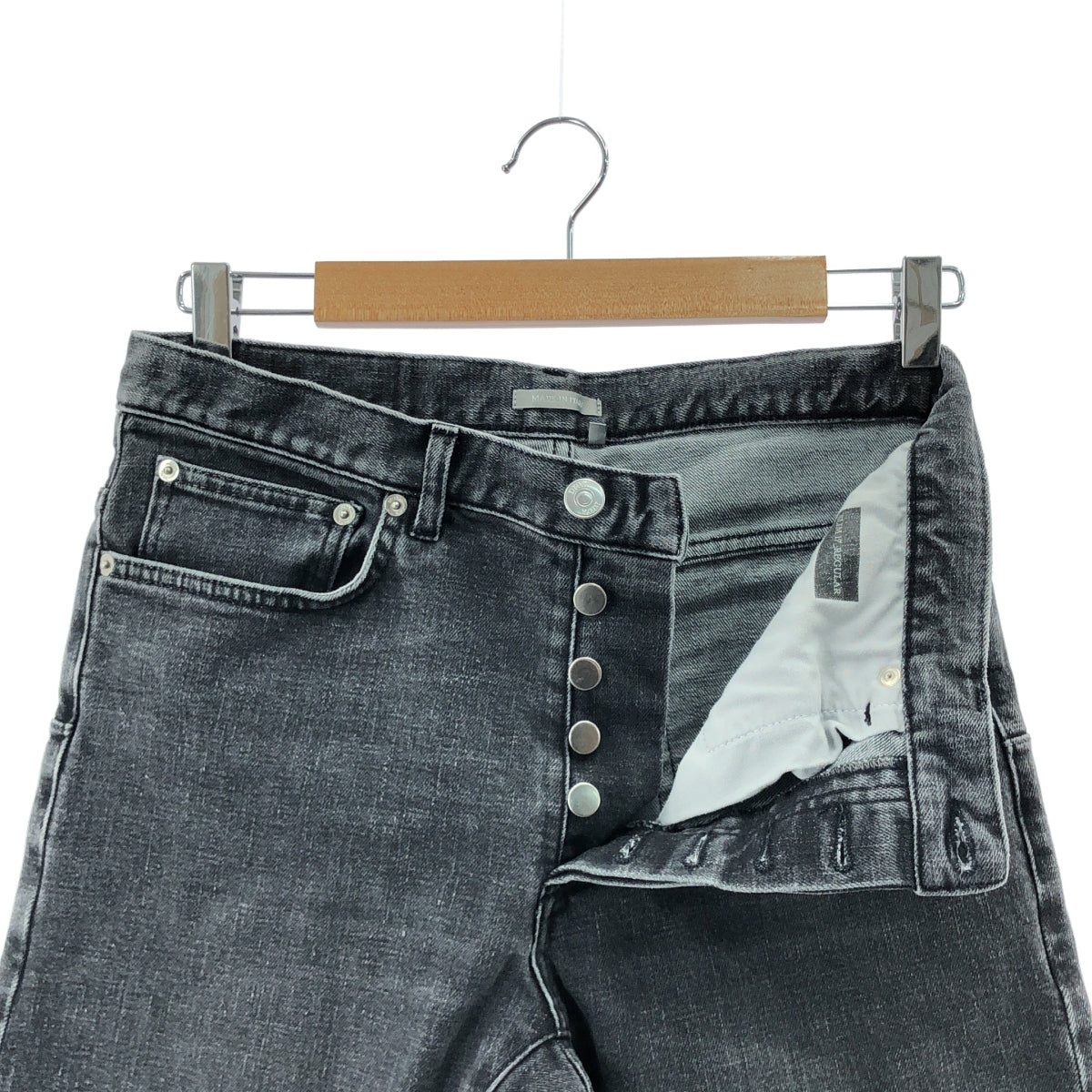 迪奧 | 標誌皮革貼片黑色牛仔緊身褲 | 30 碼 | 炭灰色 | 男款