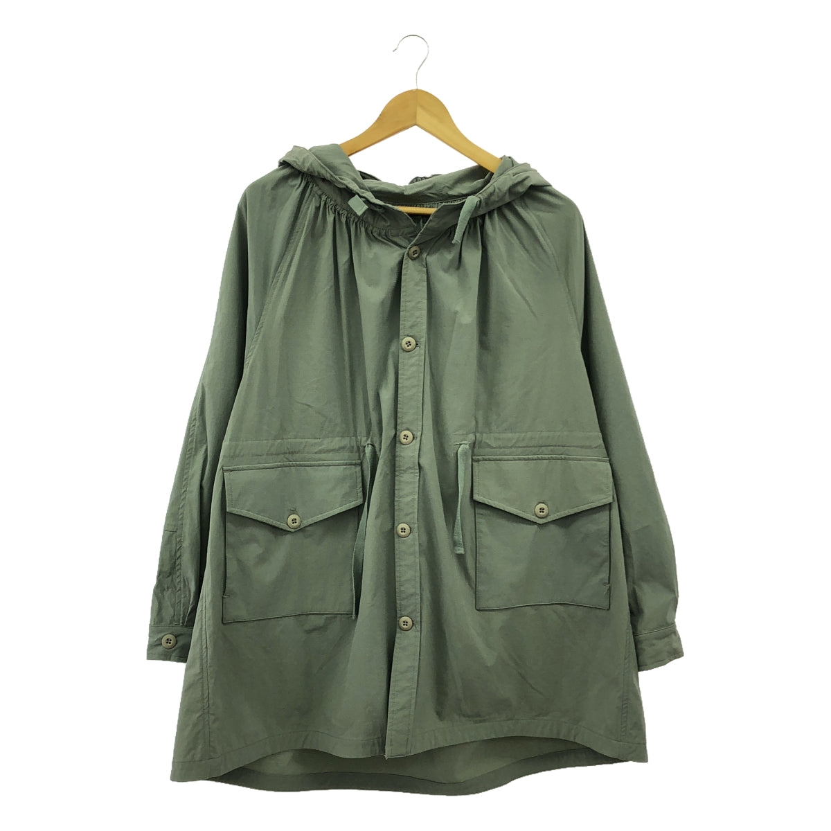 kha:ki / khaki | stretch nylon anorak coat | 1 | women's