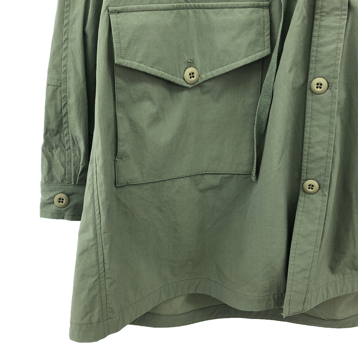 kha:ki / khaki | stretch nylon anorak coat | 1 | women's