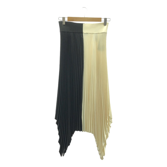 【新品】  JOSEPH / ジョセフ | Ade A-Skirt-Pleated Rib プリーツ リブ アデ スカート | 38 | ブラック/アイボリー | レディース