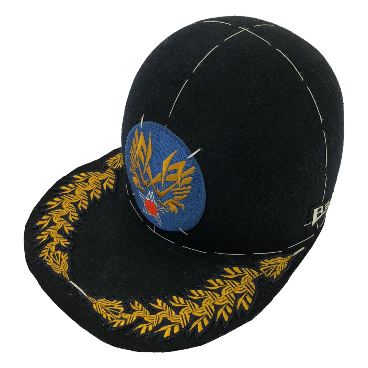 【美品】  RequaL / リコール | × WAGAMAMA 我儘別注 FAKE MARKET APOLLO CAP ワッペン装飾 ウールキャップ | ネイビー | メンズ