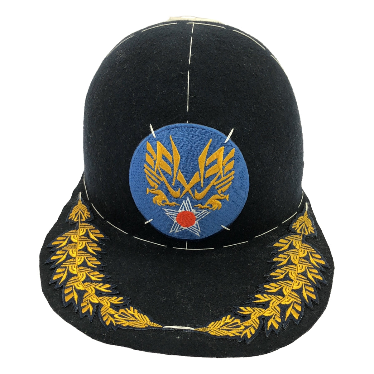 【美品】  RequaL / リコール | × WAGAMAMA 我儘別注 FAKE MARKET APOLLO CAP ワッペン装飾 ウールキャップ | ネイビー | メンズ
