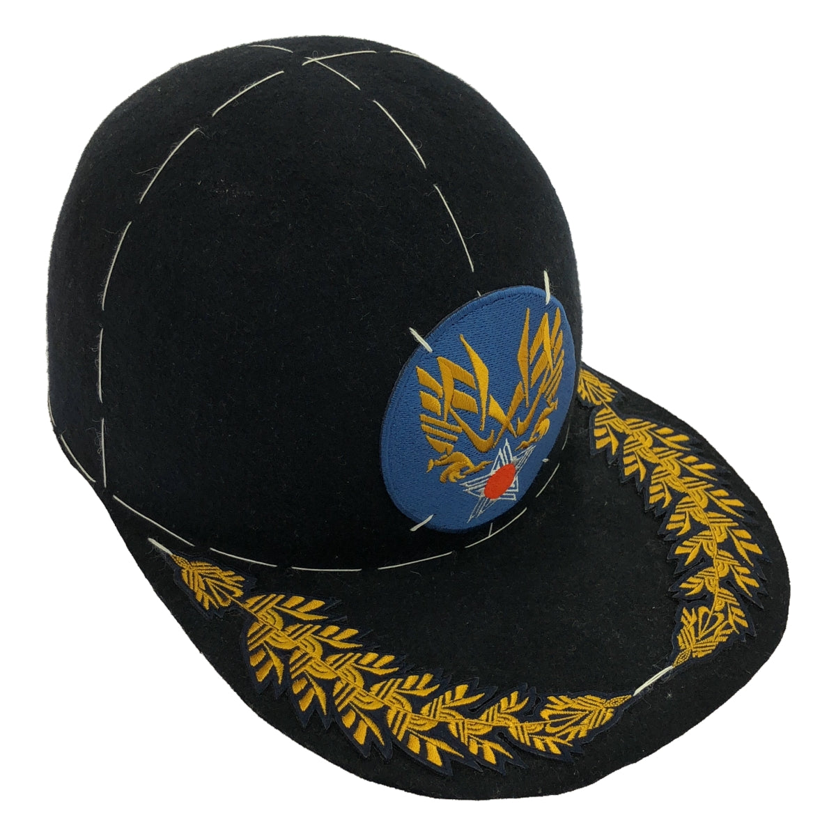 【美品】  RequaL / リコール | × WAGAMAMA 我儘別注 FAKE MARKET APOLLO CAP ワッペン装飾 ウールキャップ | ネイビー | メンズ