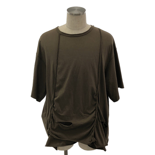 ziggy chen / ジギーチェン | 2024SS | Draped Cotton T-shirt / インサイドアウト レイヤード オーバー Tシャツ カットソー | 46 | メンズ