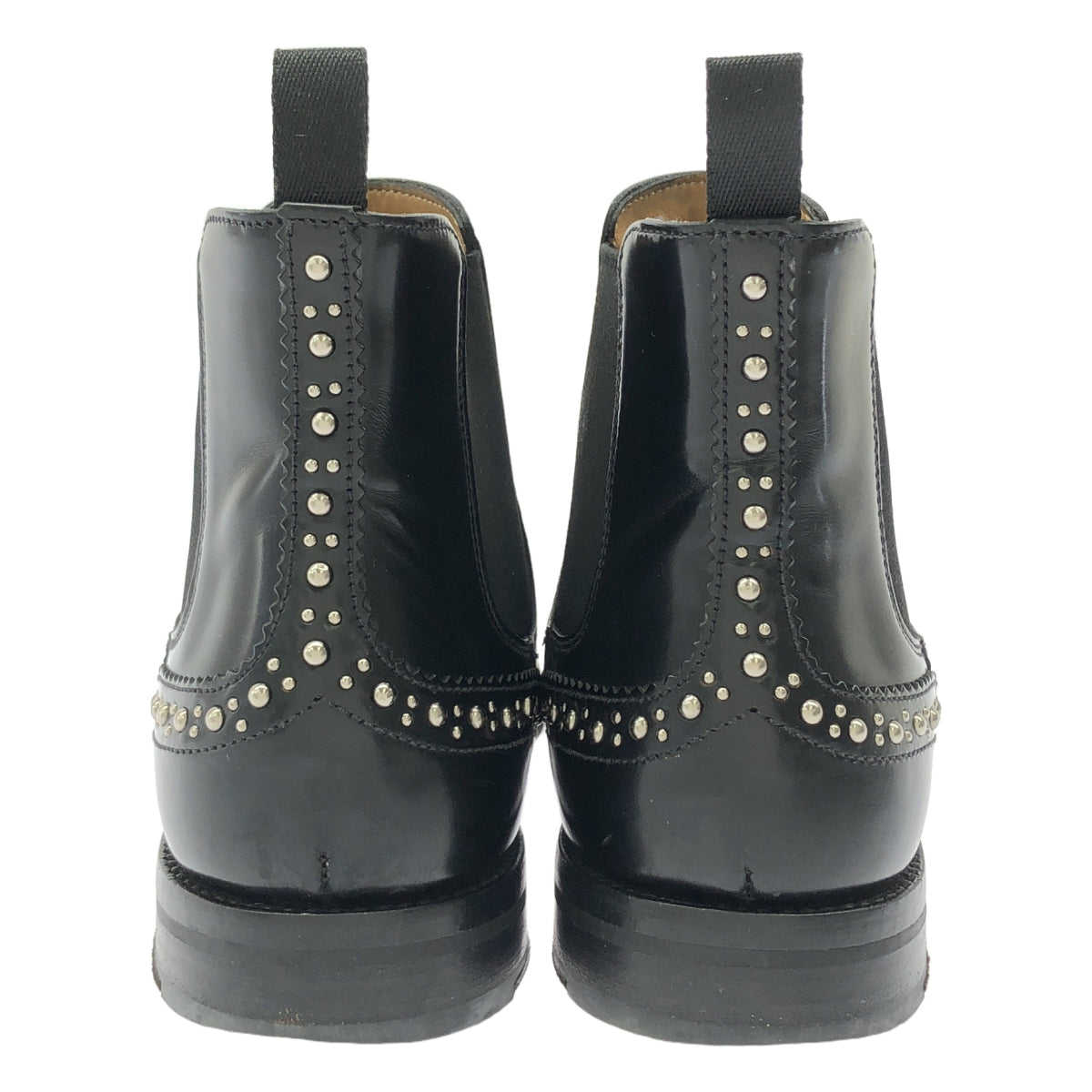 Church's | KETSBY MET | 皮革鉚釘拋光平底切爾西靴 | 35 1/2 | 黑色 | 女款