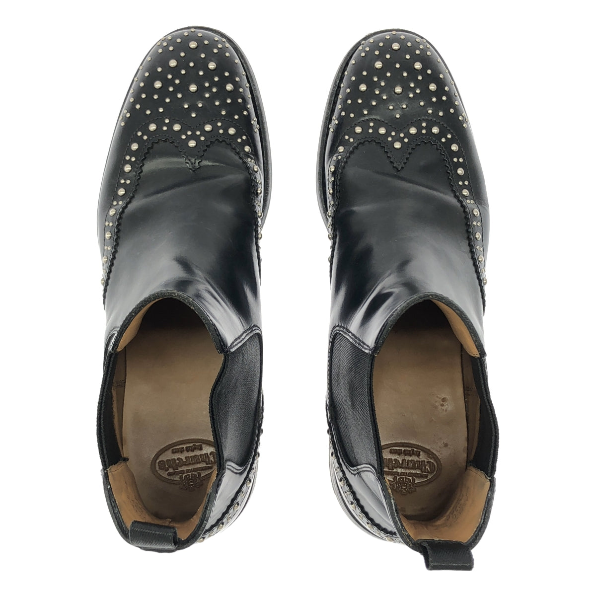 Church's / チャーチ | KETSBY MET / レザー スタッズ ポリッシュドバインダー チェルシーブーツ  革靴 | 35 1/2 | ブラック | レディース