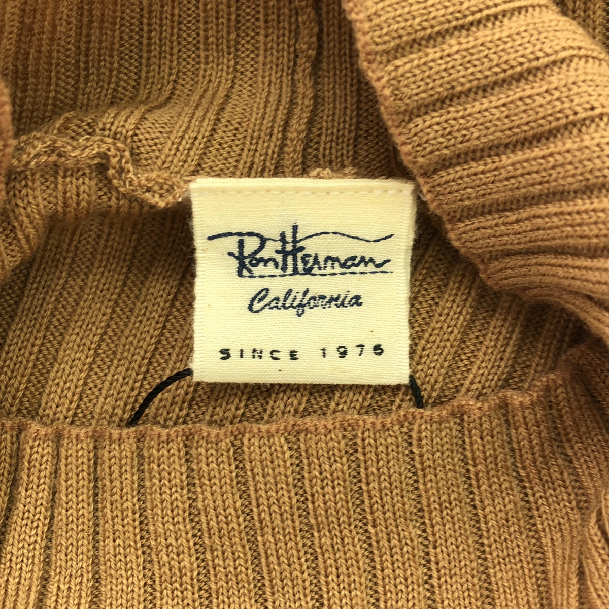 【美品】  Ron Herman / ロンハーマン | ハイネック リブニット | XS | ベージュ | レディース
