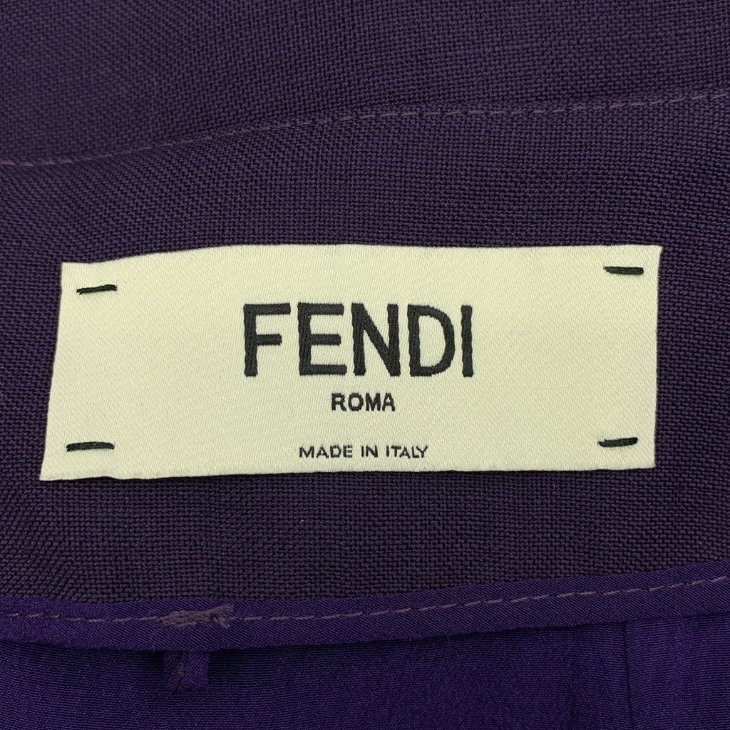 FENDI / フェンディ | モヘヤ ウール サイドプリーツ ロング スカート | 40 | レディース