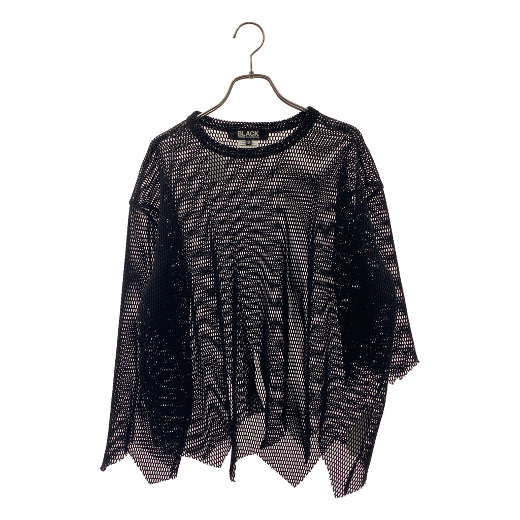 BLACK COMME des GARCONS / ブラックコムデギャルソン | 2023SS | ポリエステル 変形 メッシュ クルーネック Tシャツ カットソー | S | メンズ