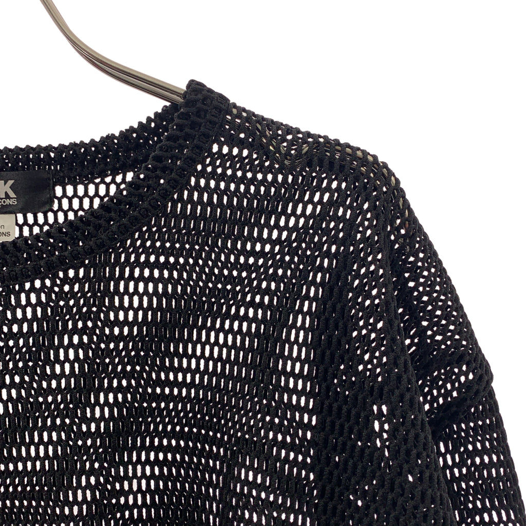 BLACK COMME des GARCONS / ブラックコムデギャルソン | 2023SS | ポリエステル 変形 メッシュ クルーネック Tシャツ カットソー | S | メンズ