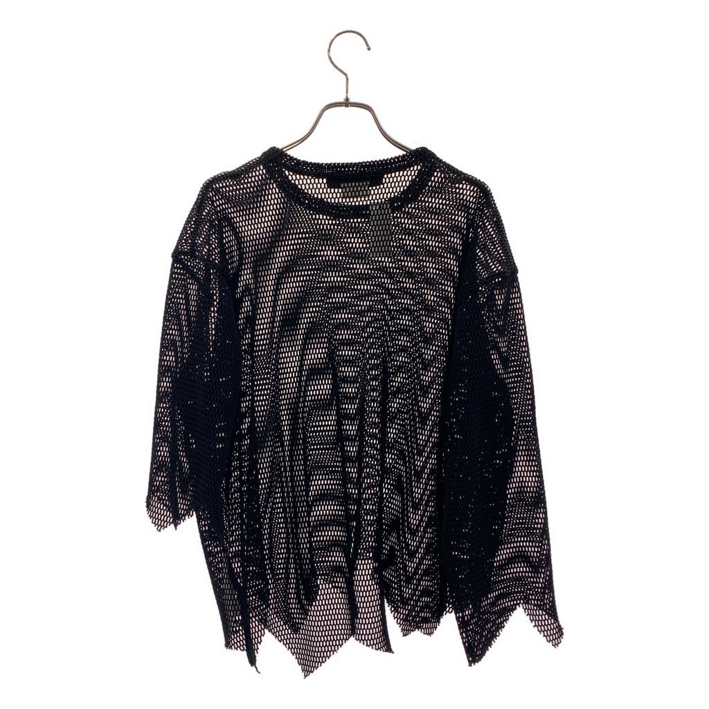 BLACK COMME des GARCONS / ブラックコムデギャルソン | 2023SS | ポリエステル 変形 メッシュ クルーネック Tシャツ カットソー | S | メンズ