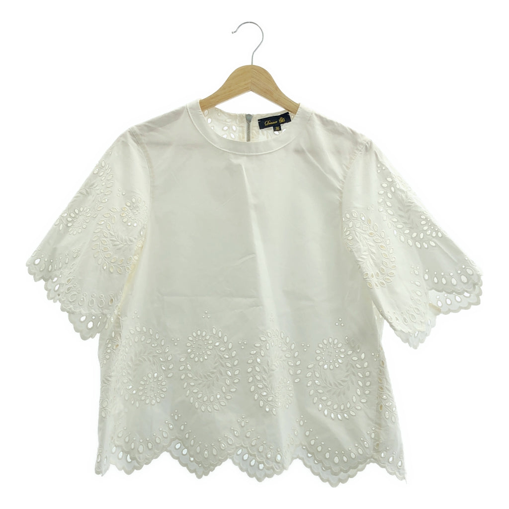 Drawer / ドゥロワー | カットワークレース バックジップ ブラウス | 36 | レディース