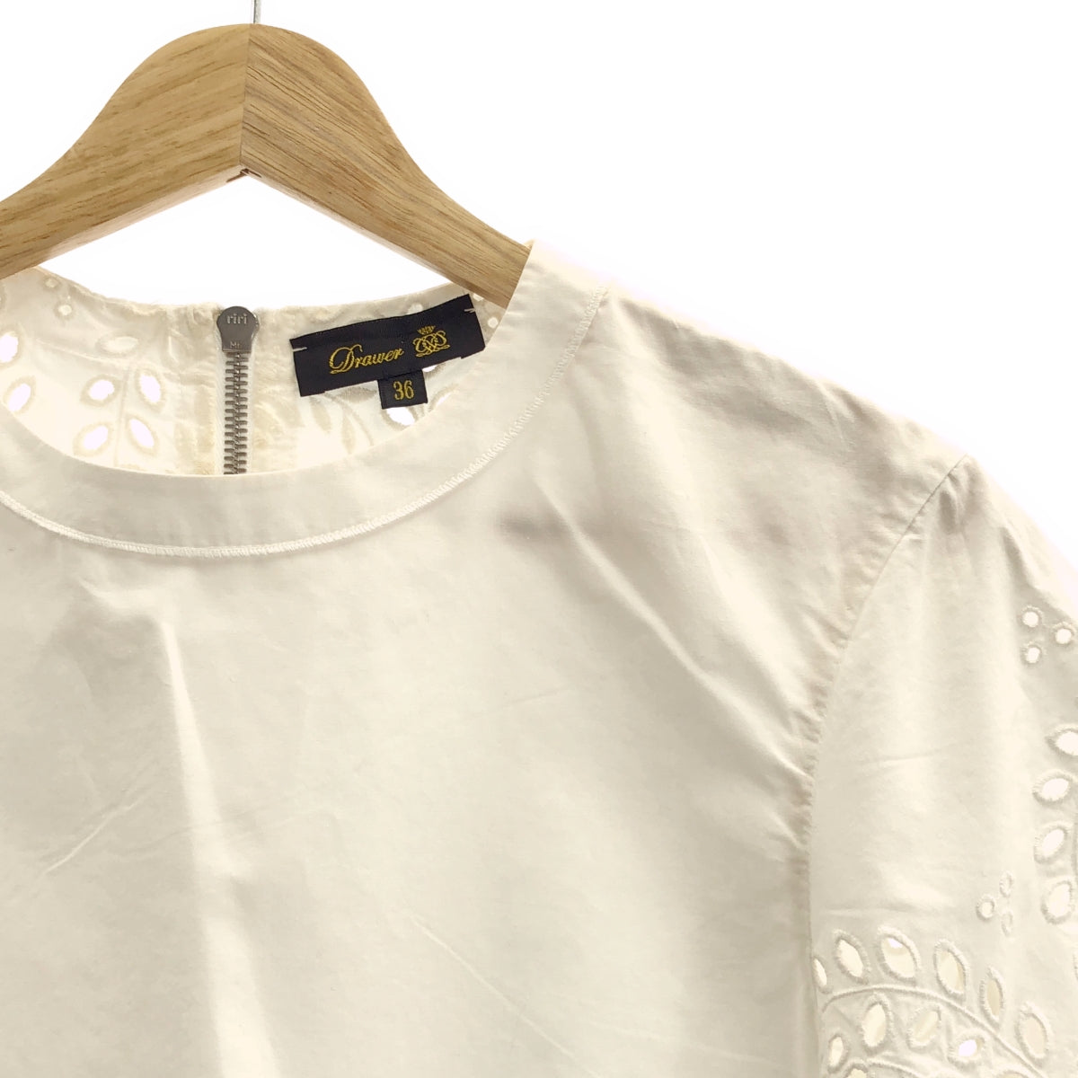 Drawer / ドゥロワー | カットワークレース バックジップ ブラウス | 36 | レディース