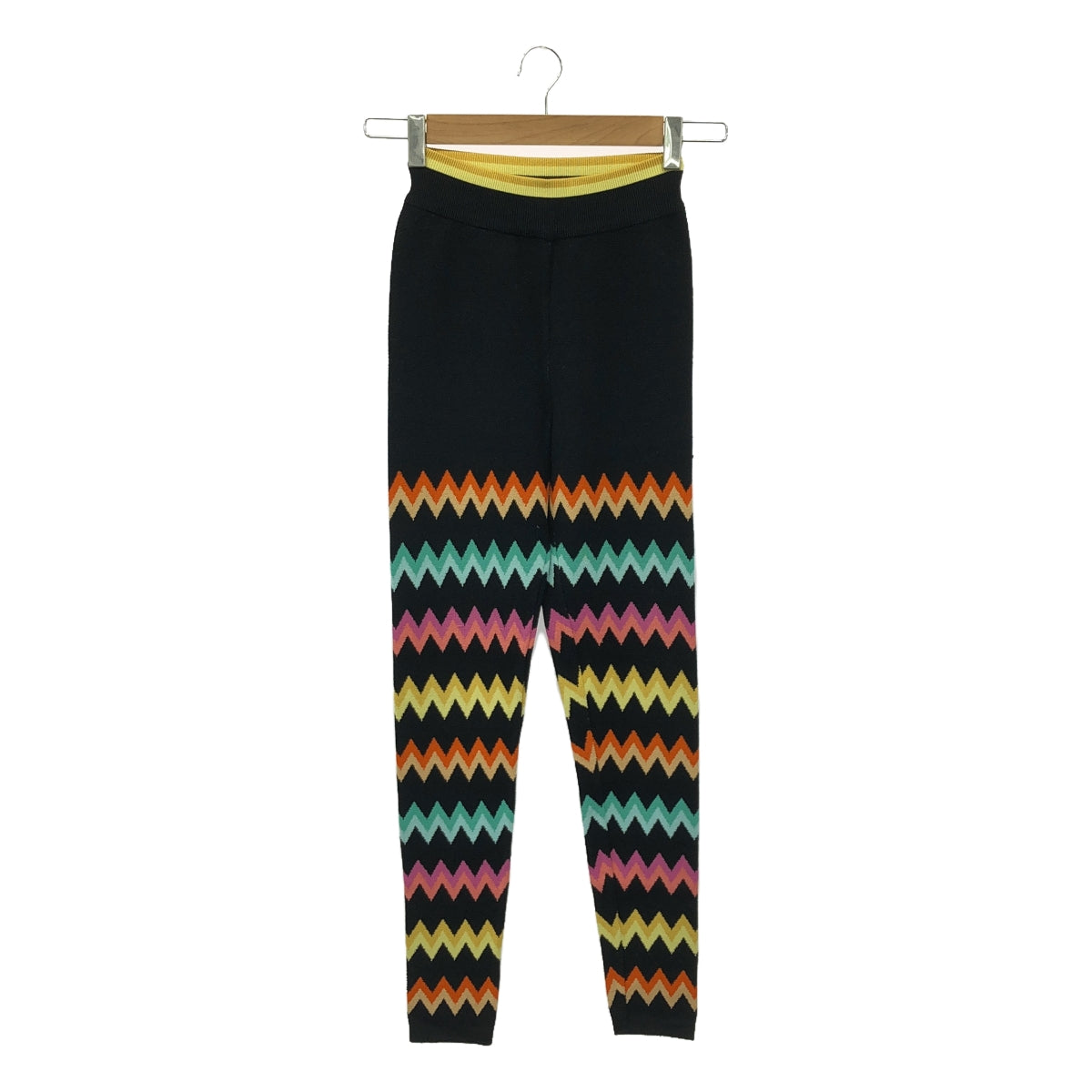 MISSONI / 미소니 | 테두리 니트 레깅스 바지 | XS | 블랙 / 멀티 | 여성