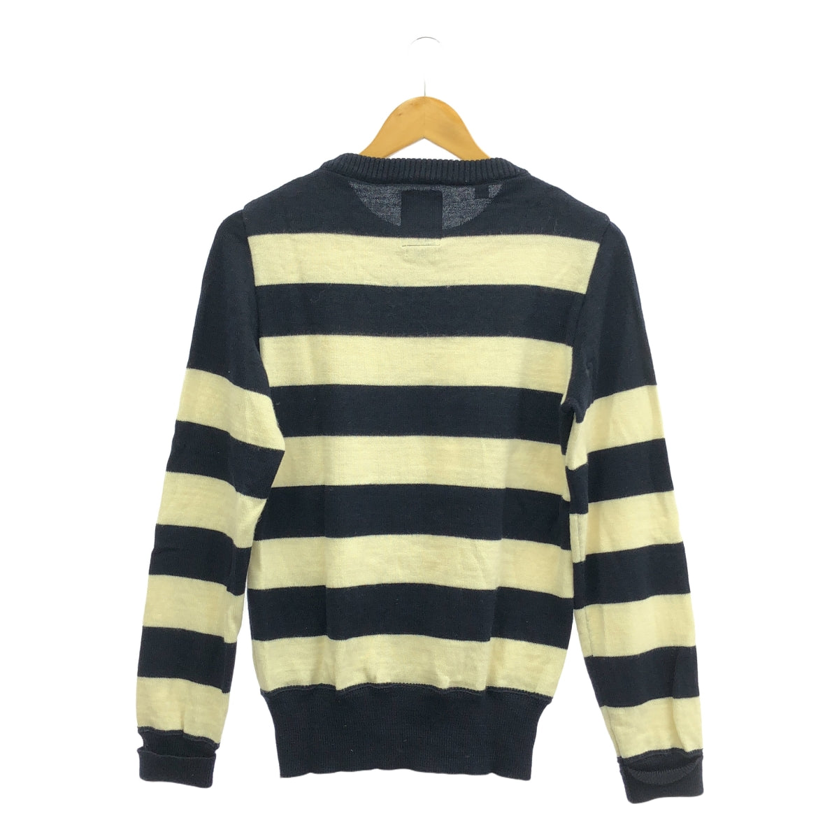 visvim / ビズビム | 2015SS | CREW NECK SWEATER FR BORDER ボーダー ウール ニット | 1 | ネイビー / オフホワイト | メンズ