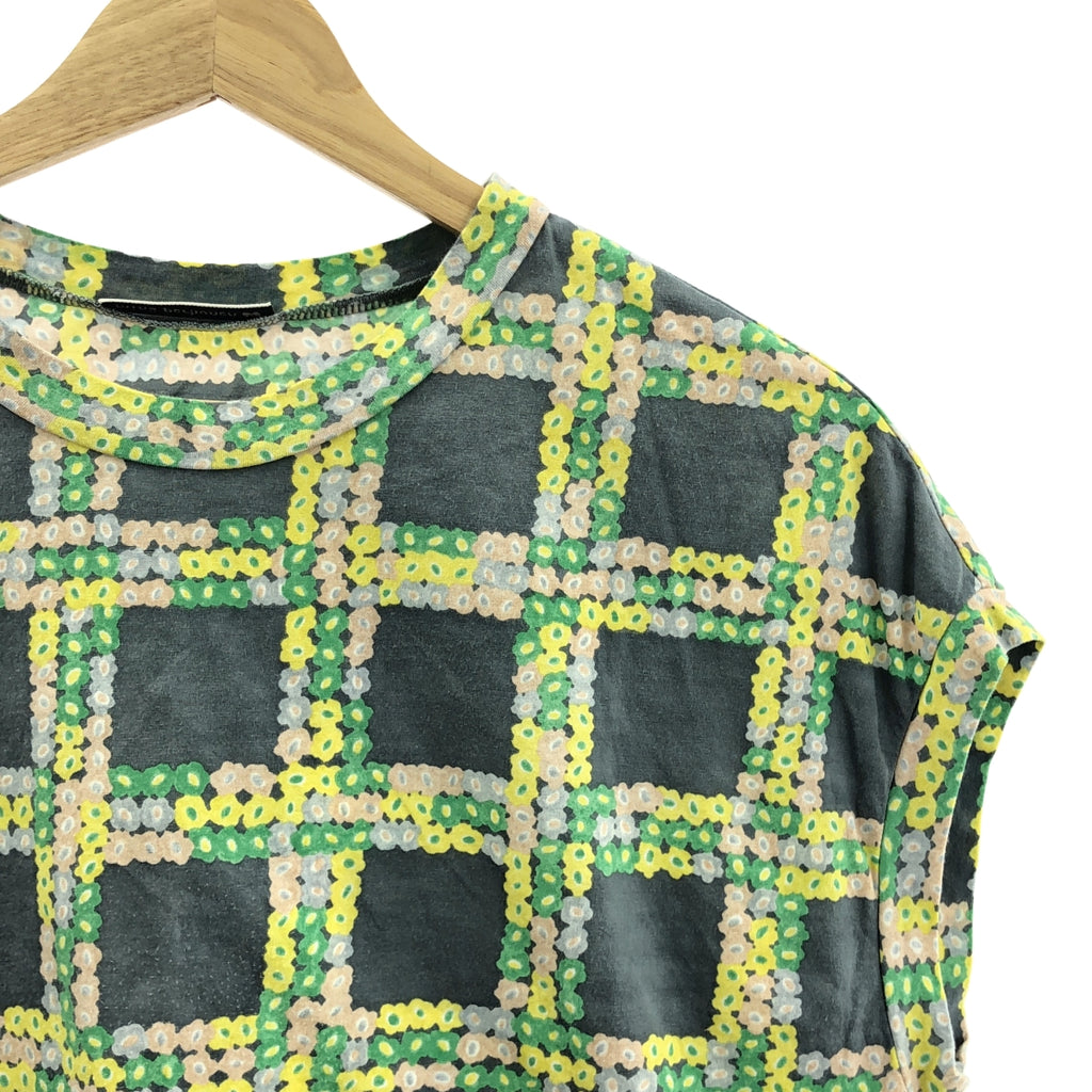 mina perhonen / ミナペルホネン | 2022SS | flower gate / フラワーゲート 総柄 クルーネック スリーブレス カットソー | 40 |