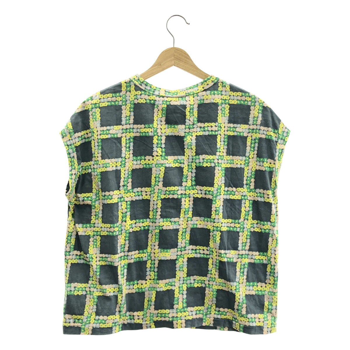 mina perhonen / ミナペルホネン | 2022SS | flower gate / フラワーゲート 総柄 クルーネック スリーブレス カットソー | 40 |