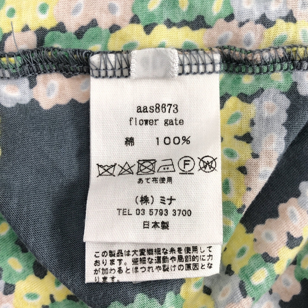 mina perhonen / ミナペルホネン | 2022SS | flower gate / フラワーゲート 総柄 クルーネック スリーブレス カットソー | 40 |