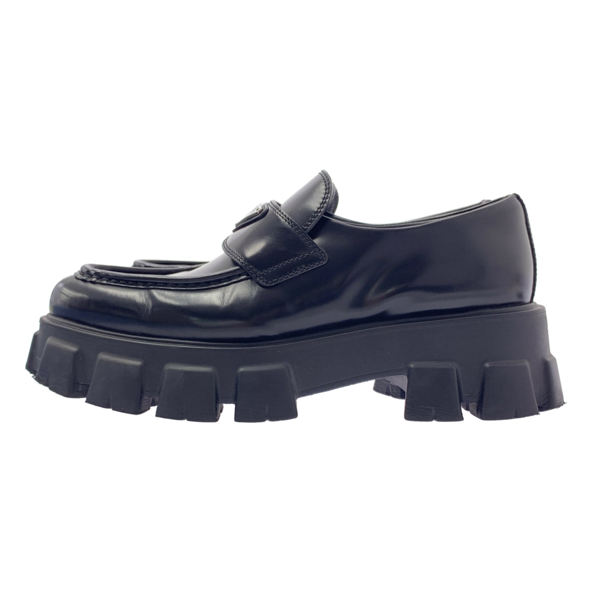 PRADA / 프라다 | 모노리스 브러쉬 가죽 포인티드 투 로퍼 | 40 |