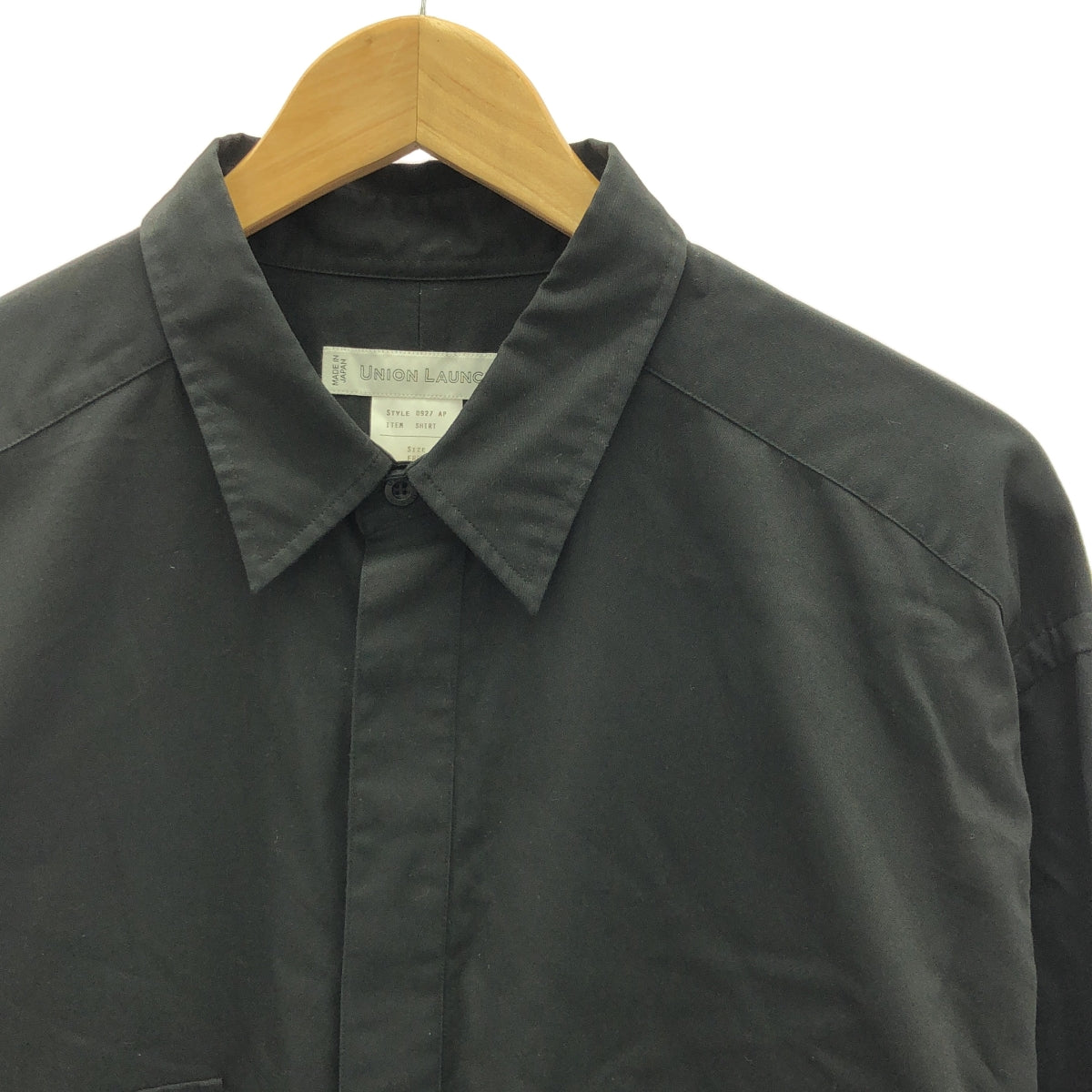 UNION LAUNCH / 유니언 런치 | 코튼 플라이 프론트 오버 롱 셔츠 | F | 블랙 | 여성