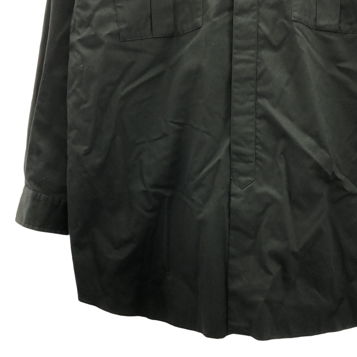 UNION LAUNCH / 유니언 런치 | 코튼 플라이 프론트 오버 롱 셔츠 | F | 블랙 | 여성