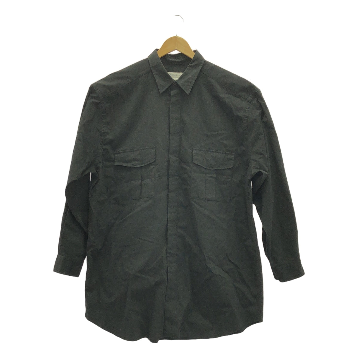 UNION LAUNCH / ユニオンランチ | コットン フライフロント オーバー ロングシャツ | F | ブラック | レディース