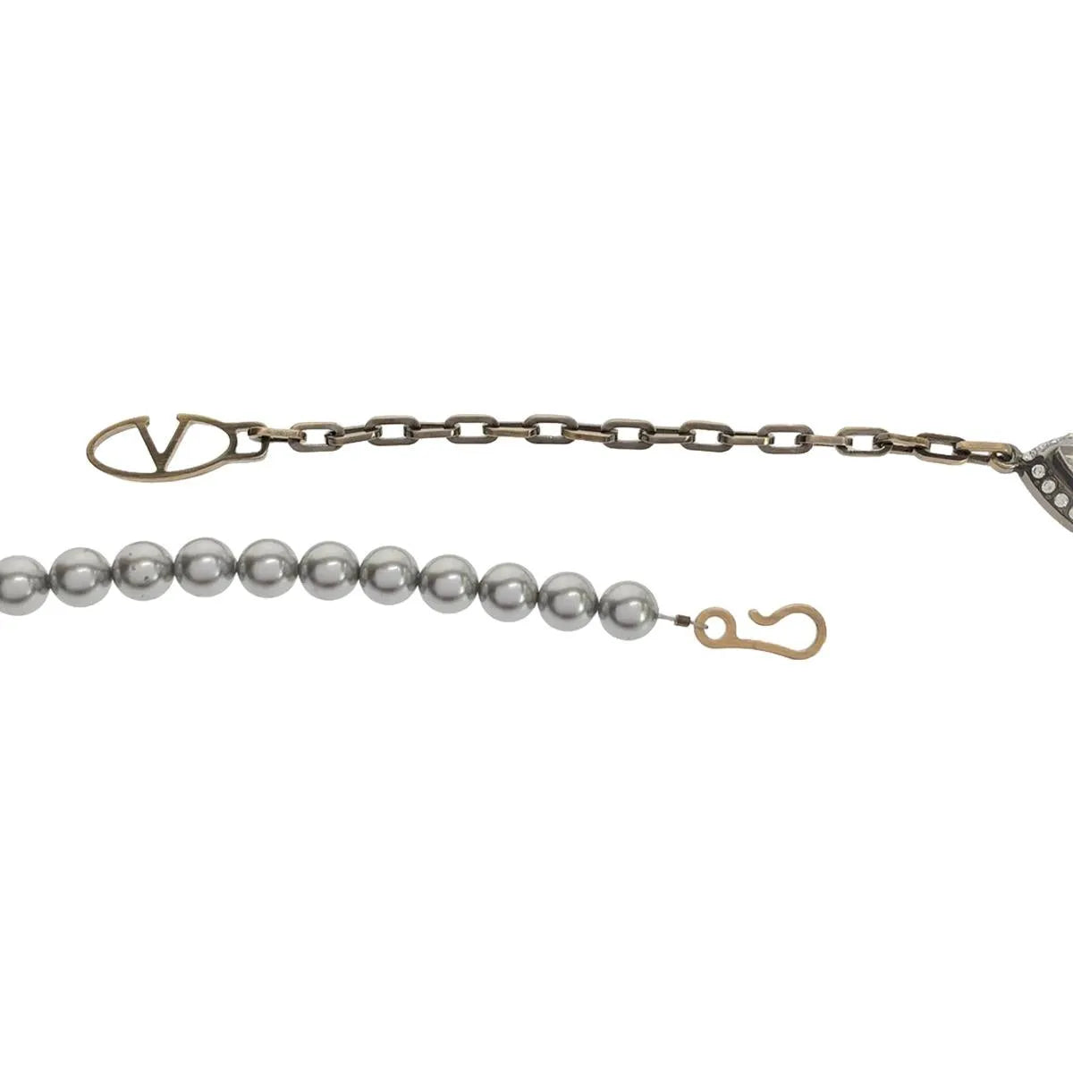 VALENTINO GARAVANI / ヴァレンティノガラヴァーニ | クリスタル スワロフスキー装飾 メタルビーズ ロングネックレス | レディース