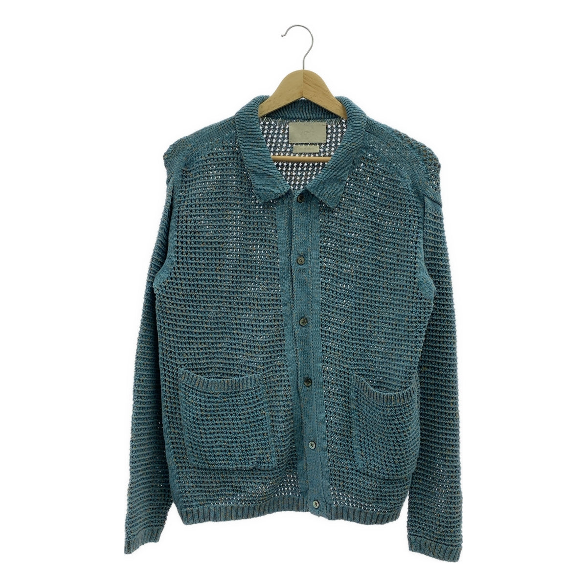 YOKE / 요크 | 2025SS | MESH KNITTED SHIRT CARDIGAN / 로고 버튼 니트 카디건 | 1 |