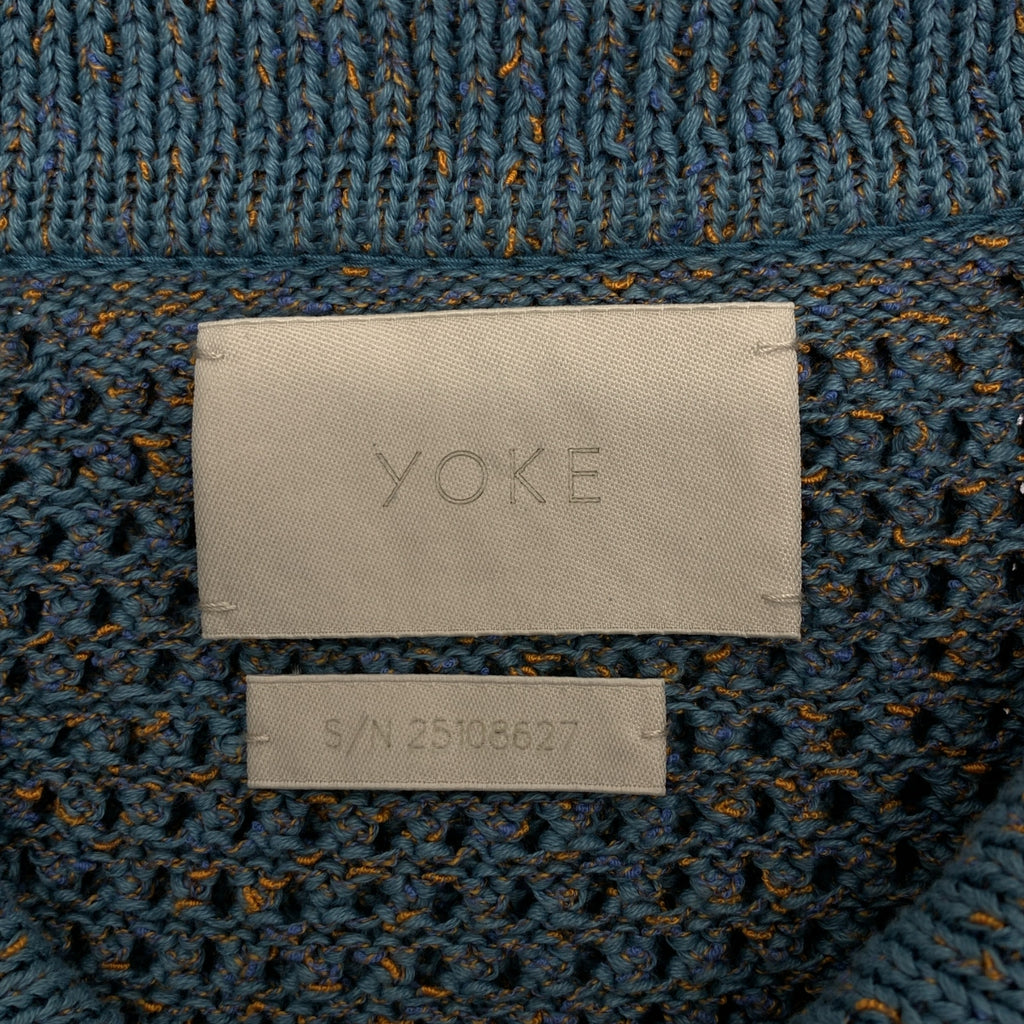 YOKE / 요크 | 2025SS | MESH KNITTED SHIRT CARDIGAN / 로고 버튼 니트 카디건 | 1 |
