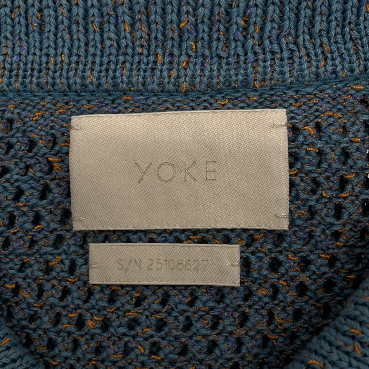 YOKE / 요크 | 2025SS | MESH KNITTED SHIRT CARDIGAN / 로고 버튼 니트 카디건 | 1 |