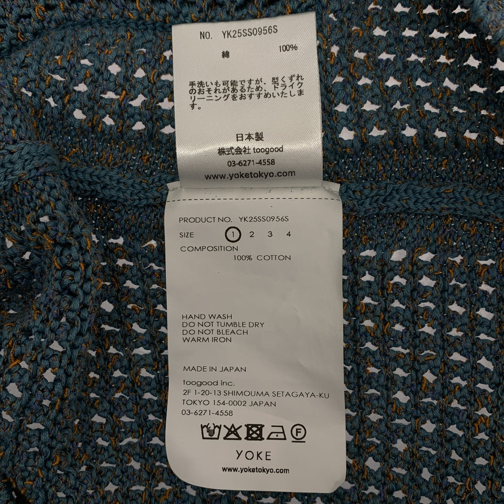 YOKE / 요크 | 2025SS | MESH KNITTED SHIRT CARDIGAN / 로고 버튼 니트 카디건 | 1 |