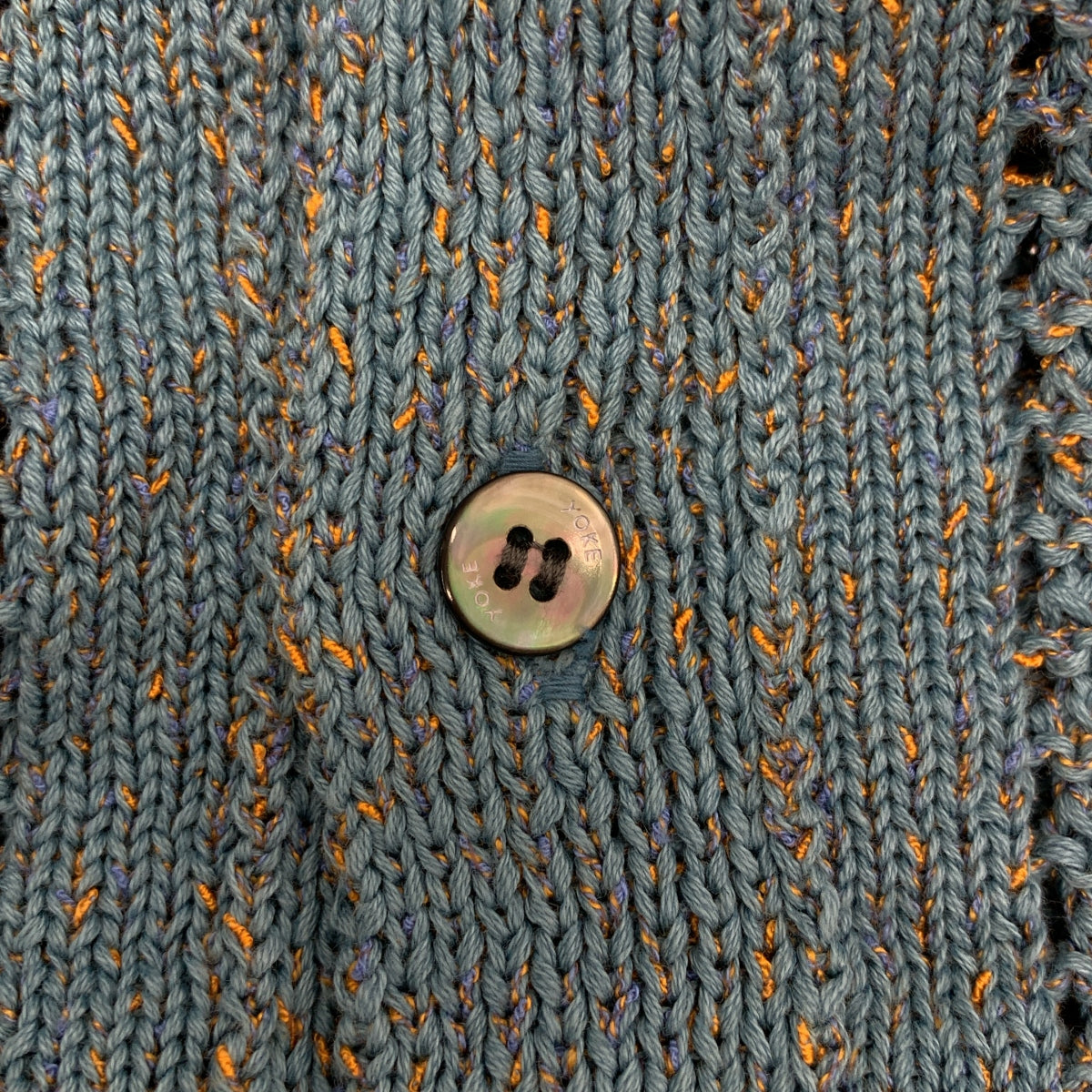 YOKE / 요크 | 2025SS | MESH KNITTED SHIRT CARDIGAN / 로고 버튼 니트 카디건 | 1 |