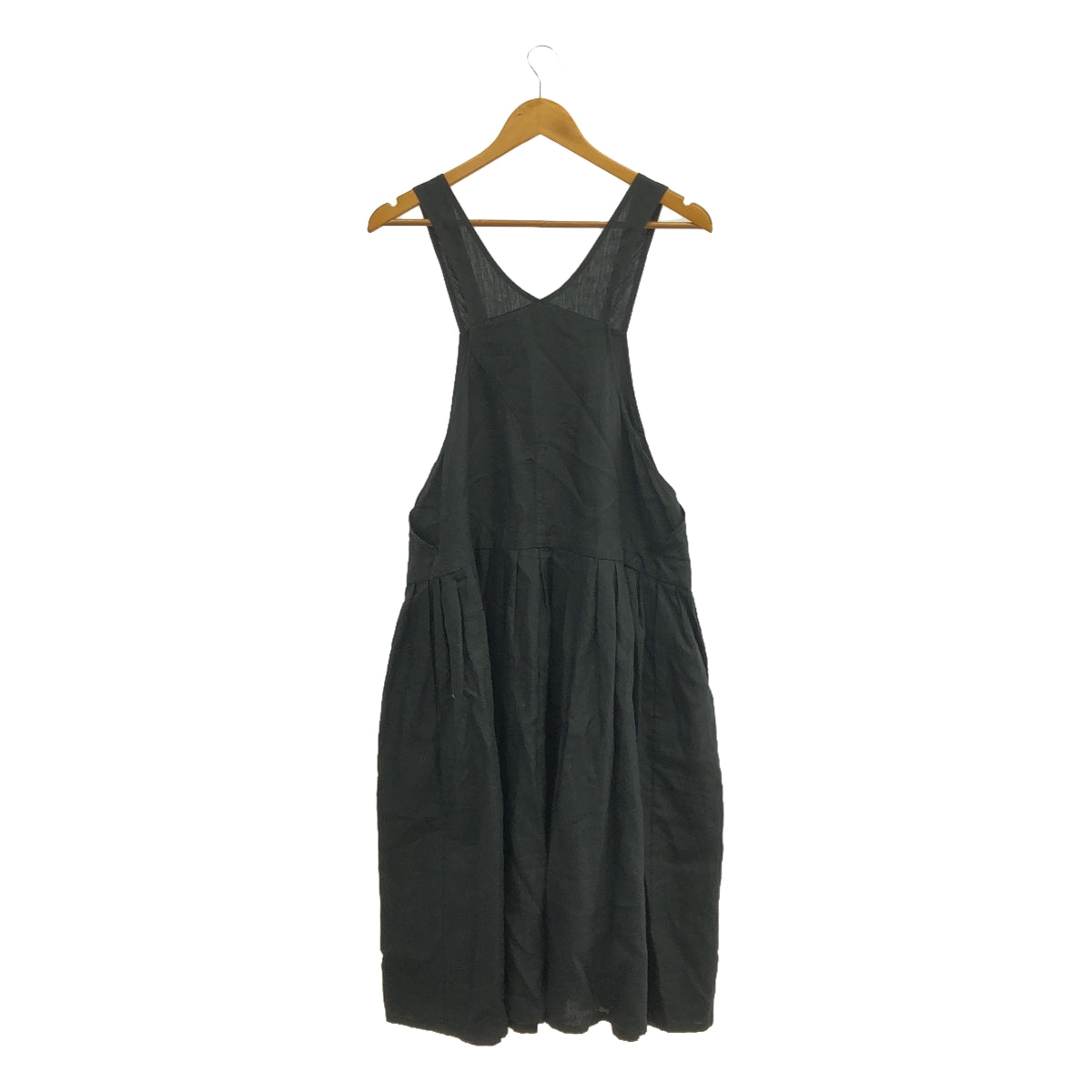 [Good Condition] homspun | 2024SS | Linen Bio N/S OP Dress | S | Black | Women's