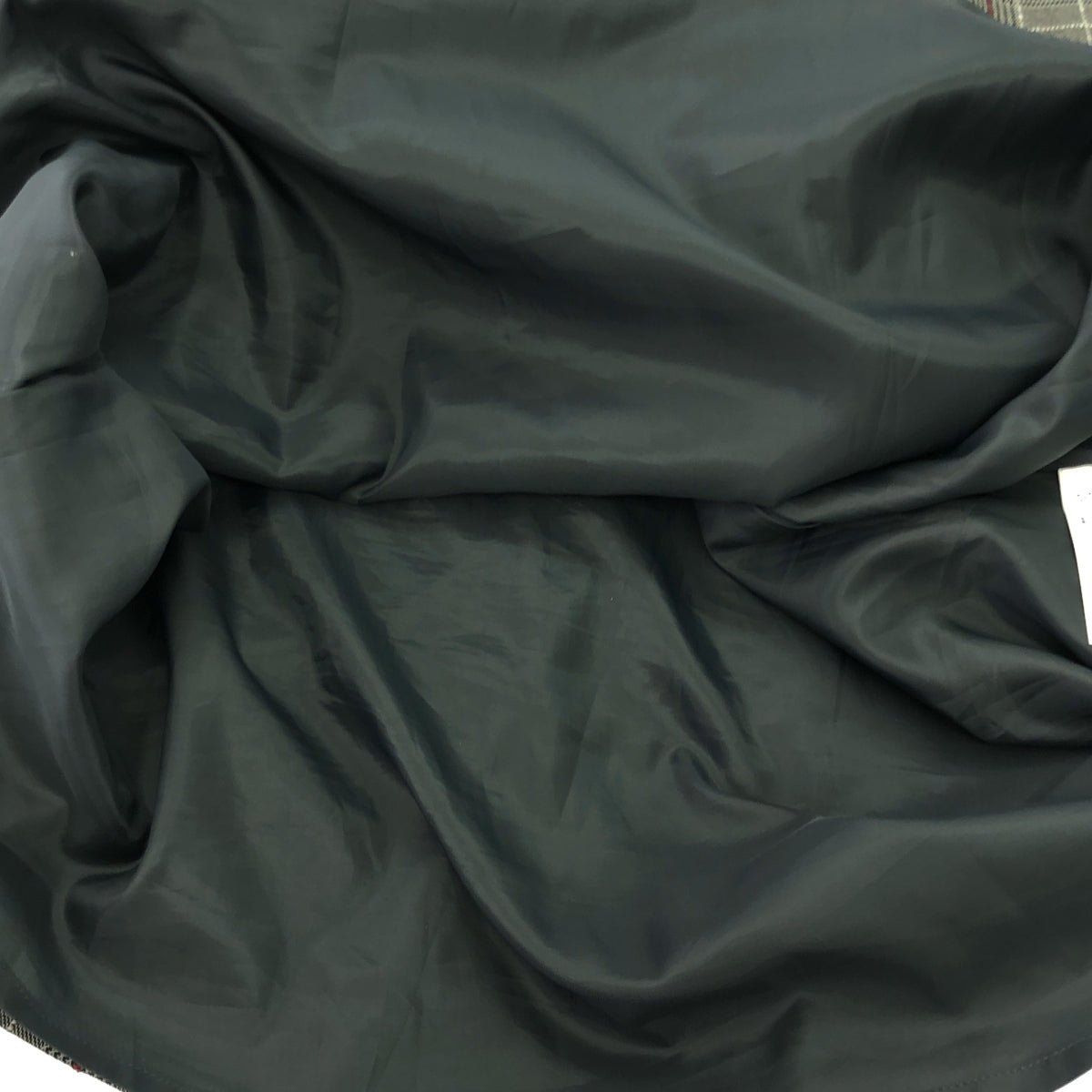 【美品】  NOUNLESS / ナウンレス | Check Wrap Like Midi Skirt / ダブルアジャスター サイドジップ ロングスカート / 裏地付き | 1 | グレー/ボルドー | レディース