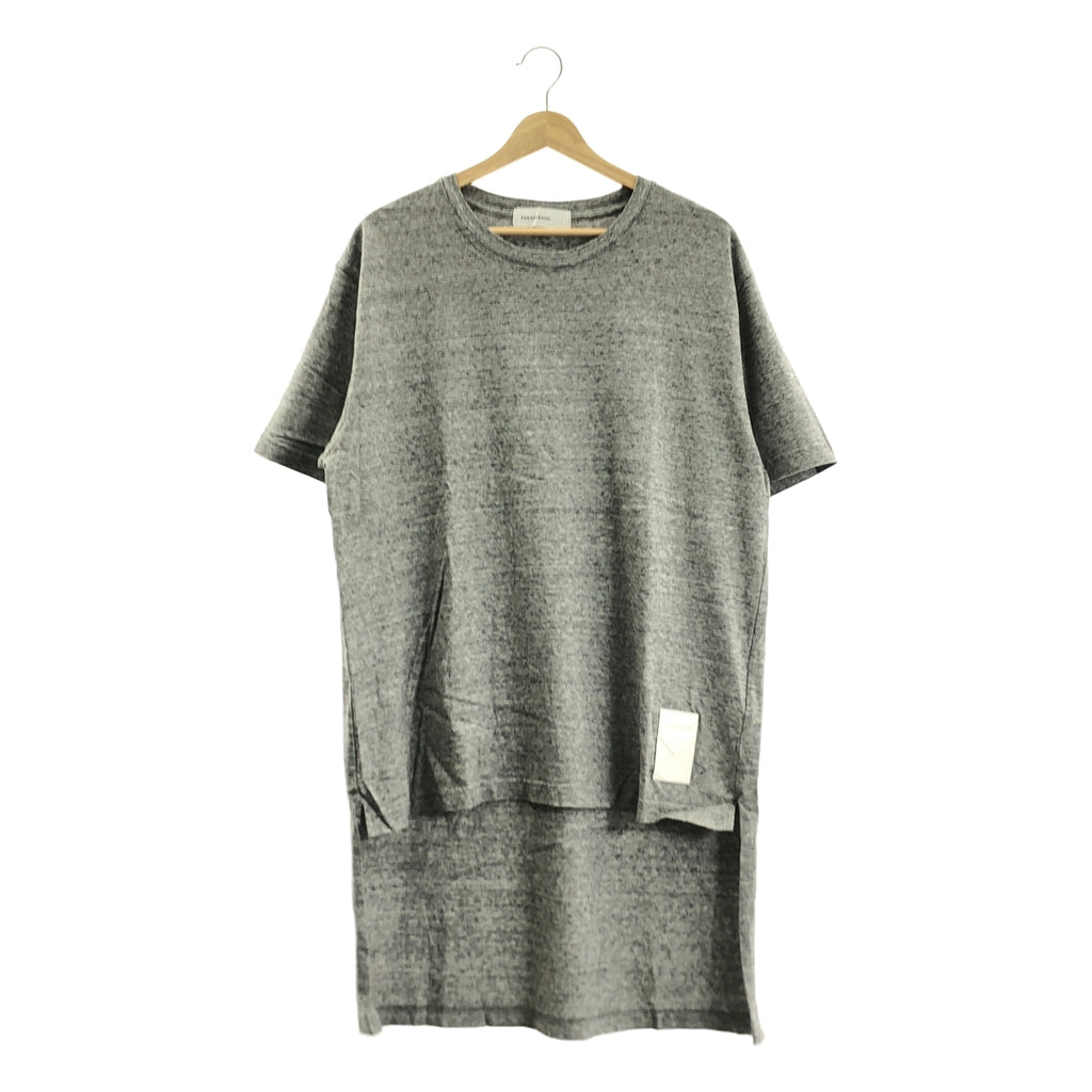 phenomenon / フェノメノン | 霜降り ロゴパッチ スリット ロング Tシャツ カットソー | M | メンズ