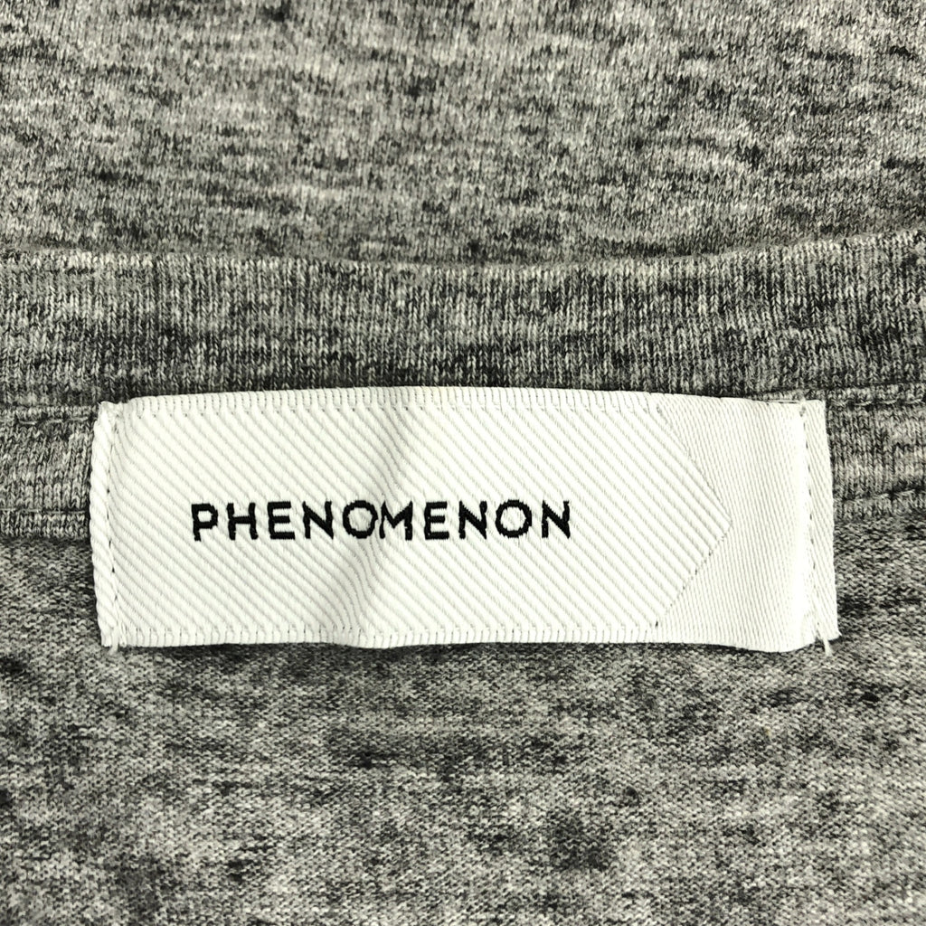 phenomenon / フェノメノン | 霜降り ロゴパッチ スリット ロング Tシャツ カットソー | M | メンズ