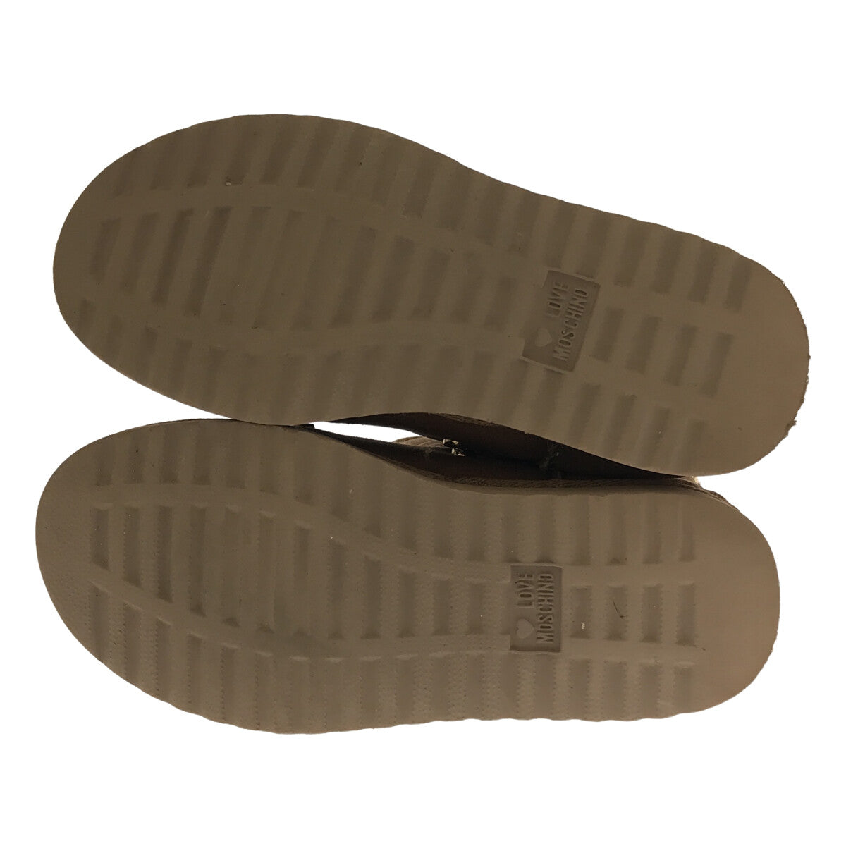 【미품】 LOVE MOSCHINO / 러브 모스키노 | 하트 스터드 보어 부츠 | 35 | 브라운 | 여성