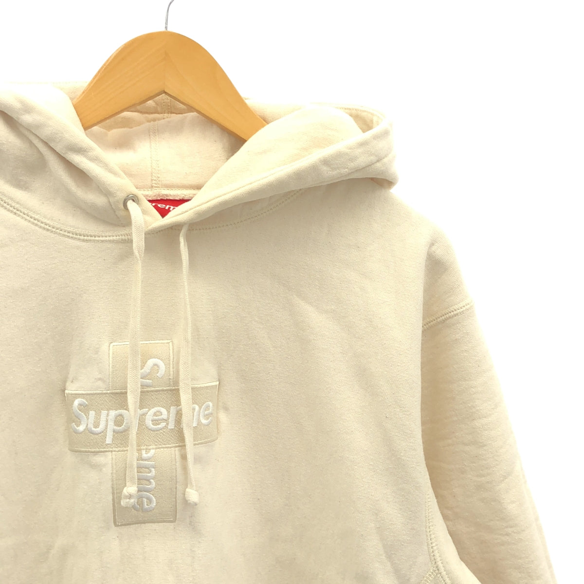 SUPREME / 슈프림 | 2020AW | Cross Box Logo Hooded Sweatshirt 크로스 박스 로고 후드 스웨트 파커 | L | 베이지 | 남성