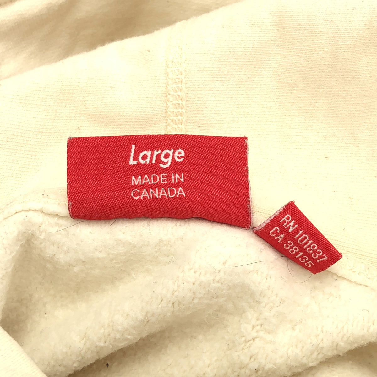 SUPREME | 2020 秋冬 | 十字框標誌連帽衛衣 | L 碼 | 米色 | 男款