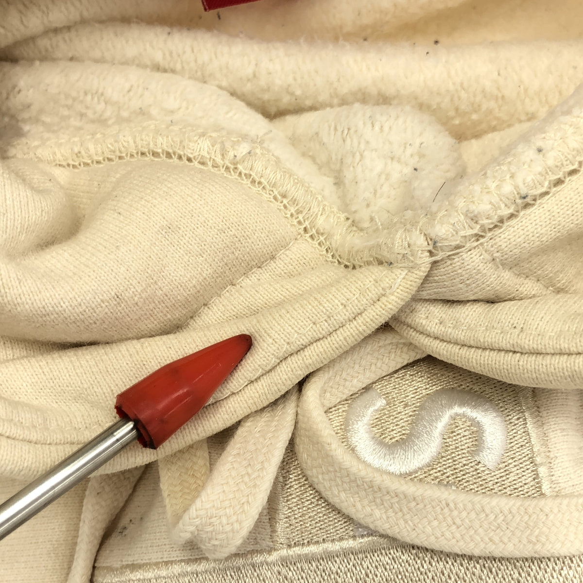 SUPREME | 2020 秋冬 | 十字框標誌連帽衛衣 | L 碼 | 米色 | 男款