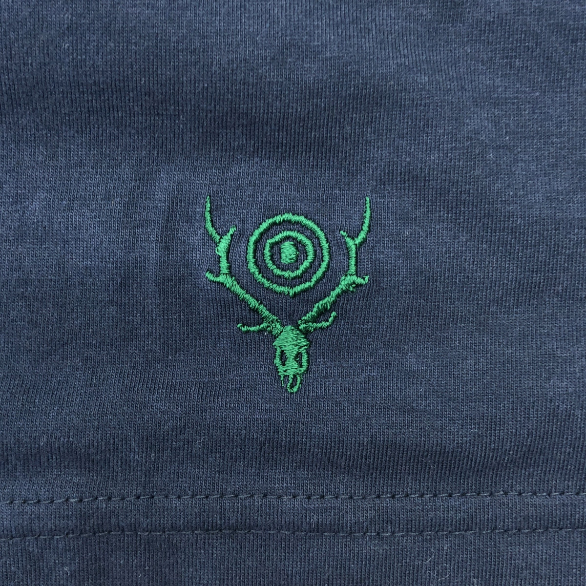 【美品】  South2West8 S2W8 / サウスツーウエストエイト | エンブロイダリー ロゴ ヘンリーネック Tシャツ カットソー | XS | ネイビー | メンズ